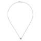 Gabriel & Co. NK6143W45AQ 18 inch 14K White Gold Round Aquamarine and Diamond Halo Pendant Necklace