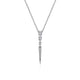 14K White Gold Diamond Spike Pendant Drop Necklace