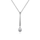 Gabriel & Co. NK6199W45JJ 14K White Gold Diamond Bar and Teardrop Necklace