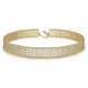 14K Yellow Gold Wide Diamond Station Choker Necklace with Bujukan Beads, 11.5+4 inch