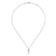 Gabriel & Co. NK6335W45PL 14K White Gold Diamond Pavé Halo and Pearl Drop Pendant Necklace