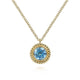 Gabriel & Co. NK6345Y4JBT 14K Yellow Gold Round Blue Topaz and Twisted Rope Pendant Necklace