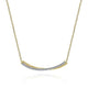 Gabriel & Co. NK6367M45JJ 14K Yellow-White Gold Bujukan Bead and Diamond Pavé Curved Bar Necklace