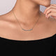 Gabriel & Co. NK6367M45JJ 14K Yellow-White Gold Bujukan Bead and Diamond Pavé Curved Bar Necklace