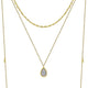 Gabriel & Co. NK6369M45JJ 14K Yellow Gold 3 Strand Teardrop Diamond Pavé Necklace with Drops