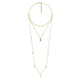 Gabriel & Co. NK6369M45JJ 14K Yellow Gold 3 Strand Teardrop Diamond Pavé Necklace with Drops