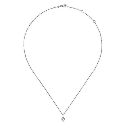 Gabriel & Co. NK6415W45JJ 14K White Gold Pavé Diamond Pendant Necklace