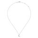 14K White Gold Diamond Pavé Crescent Pendant Necklace