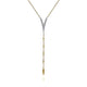 Gabriel & Co. NK6448M45JJ 18.5 Inch 14K Yellow-White Gold Pavé Diamond Chevron Y Necklace