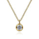 Gabriel & Co. NK6472Y4JWS 14K Yellow Gold Round Bezel Set White Sapphire Pendant Necklace