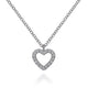 Gabriel & Co. NK6475W45JJ 14K White Gold Open Heart Diamond Pendant Necklace