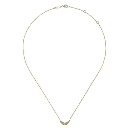 14K Yellow Gold Angel Wings Necklace