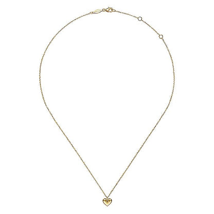 Gabriel & Co. NK6478Y4JJJ 14K Yellow Gold Puff Heart Pendant Necklace