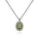 Gabriel & Co. NK647W45PE 18 inch 14K White Gold Peridot and Diamond Halo Drop Necklace