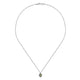 Gabriel & Co. NK647W45PE 18 inch 14K White Gold Peridot and Diamond Halo Drop Necklace