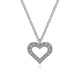 Gabriel & Co. NK6489W45JJ 14K White Gold Diamond Heart Pendant Necklace