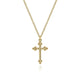 14K Yellow Gold Bujukan Twisted Rope Cross Pendant Necklace