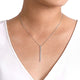 Gabriel & Co. NK6581W45JJ 14K White Gold Diamond Pavé Bar Pendant Necklace