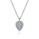 Gabriel & Co. NK6586W45JJ 14K White Gold Inverted Teardrop Diamond Pendant Necklace