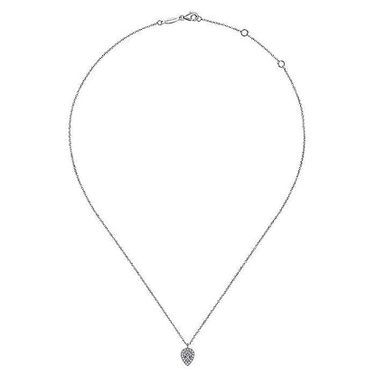 Gabriel & Co. NK6586W45JJ 14K White Gold Inverted Teardrop Diamond Pendant Necklace