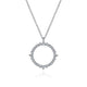 Gabriel & Co. NK6590W45JJ 14K White Gold Round Diamond Circle Pendant Necklace