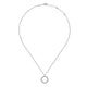 Gabriel & Co. NK6590W45JJ 14K White Gold Round Diamond Circle Pendant Necklace