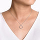 Gabriel & Co. NK6590W45JJ 14K White Gold Round Diamond Circle Pendant Necklace