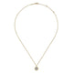 Gabriel & Co. NK6615Y45JJ 14K Yellow Gold Round Pavé Diamond Floating Pendant Necklace with Wide Border