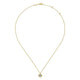 Gabriel & Co. NK6617Y45JJ 14K Yellow Gold Round Diamond Halo Pendant Necklace with Bezel Frame