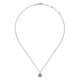 Gabriel & Co. NK6631W45BT 14K White Gold Round Blue Topaz and Diamond Halo Pendant Necklace