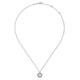 Gabriel & Co. NK6633W45PL 14K White Gold Round Pearl and Diamond Halo Pendant Necklace