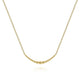 14K Yellow Gold Graduating Bujukan Beads Curved Bar Necklace