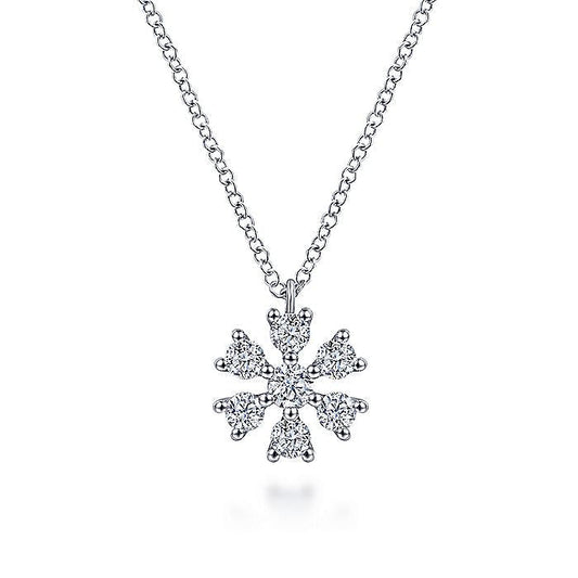 Gabriel & Co. NK6645W45JJ 14K White Gold Diamond Pendant Necklace
