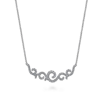 Gabriel & Co. NK6676W45JJ Vintage 14K White Gold Diamond Necklace