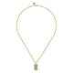 Gabriel & Co. NK6842-18Y45JJ 18 inch 14K Yellow Gold Diamond Pave' Dog Tag Hollow Chain Necklace