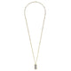 Gabriel & Co. NK6843-32Y45JJ 32 inch 14K Yellow Gold Diamond Pave' Dog Tag Hollow Chain Necklace