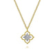 Gabriel & Co. NK6868Y45JJ 14K Yellow Gold Floral Diamond  Pendant Necklace