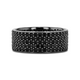 VENOM Sterling Silver Wedding Band with Pave Set Black Spinel and Black Rhodium Plating  - 10mm