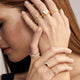 Gold & Diamond Perched Marquise Eye Eternity Ring