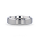 SHIRE Titanium Brushed Center Men's Flat Wedding Ring with Polished Beveled Edges - 6mm & 8mm