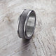 8MM Grey Tungsten Carbide Ring - Meteorite Insert with Round Edge