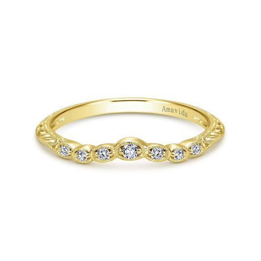 18K Yellow Gold Diamond Matching Wedding Band