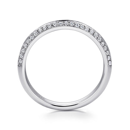 18K White Gold  Diamond Knife Edge Matching Wedding Band