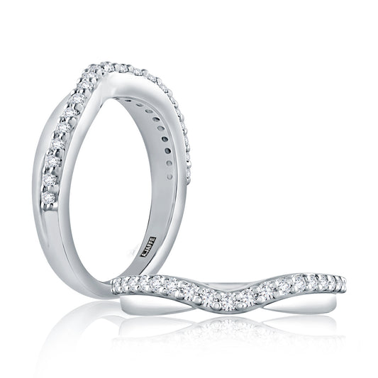 Curved Diamond and Polished Wedding Band WR0971/25