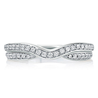 A. Jaffe Double Row Curved Diamond Wedding Band WR1000/22
