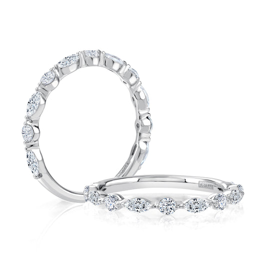 Alternating Round and Marquise Diamond Stackable Ring WRC1373T/67