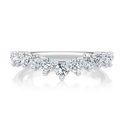 V-Curved Diamond PavÃ© Wedding Band WRC1470/72