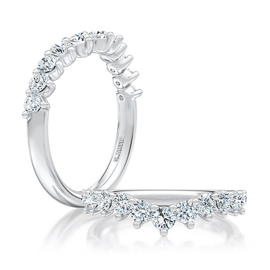 V-Curved Diamond PavÃ© Wedding Band WRC1470/72