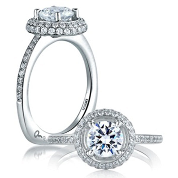 A.Jaffe Classic Round Double Halo Diamond Engagement Ring MES325/136