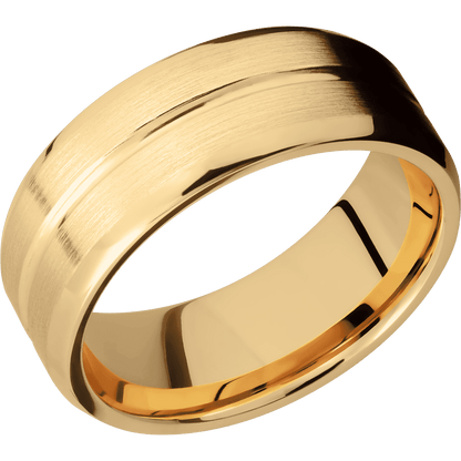 14K Yellow Gold with Polish , Satin Finish